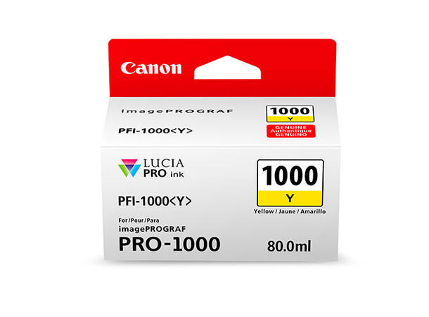 Canon Blekk LUCIA PFI-1000Y Gul Til Canon ImagePrograf Pro-1000 80ml